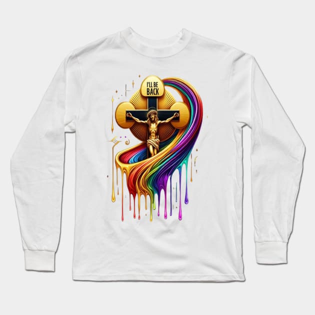 Contemporary Artistic Design of Crucified Figure Long Sleeve T-Shirt by coollooks